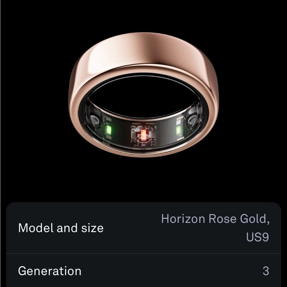 Oura ring. Generation 3. Rose gold. Size 9.